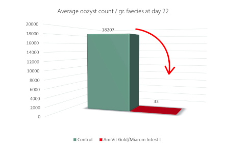 Improving gut health Average oozyst count